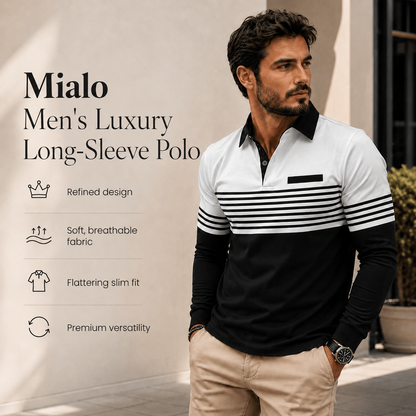 Mialo | Luxury Long-Sleeve Polo for Men