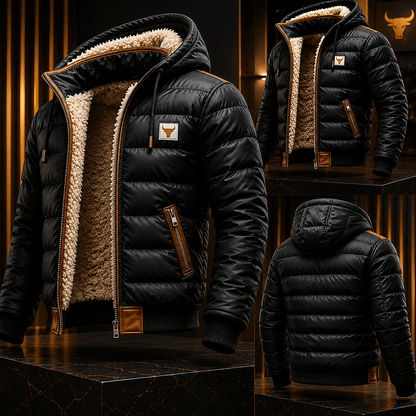 Théo | Quilted Hooded Coat with Sherpa Lining
