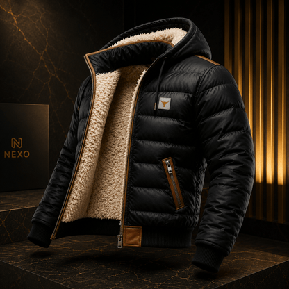 Théo | Quilted Hooded Coat with Sherpa Lining