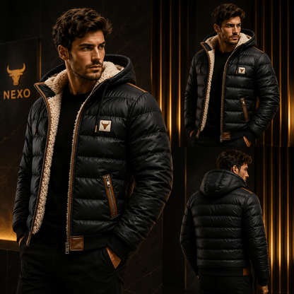 Théo | Quilted Hooded Coat with Sherpa Lining