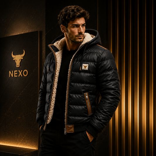 Théo | Quilted Hooded Coat with Sherpa Lining