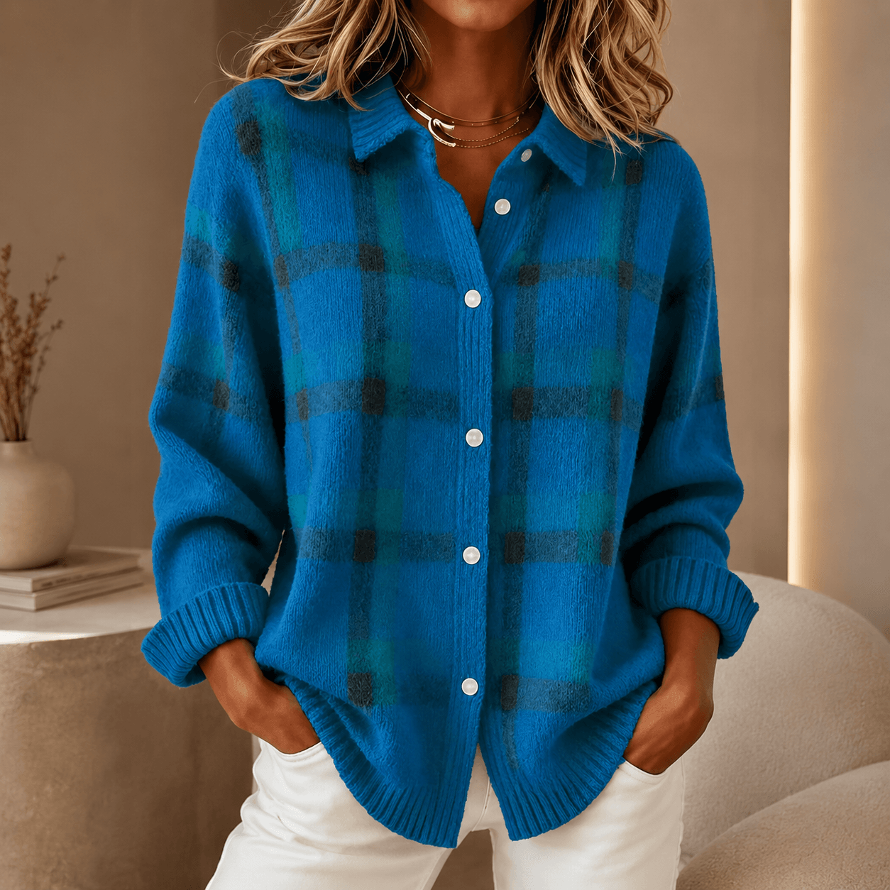 Tesa | Checked Knit Vest
