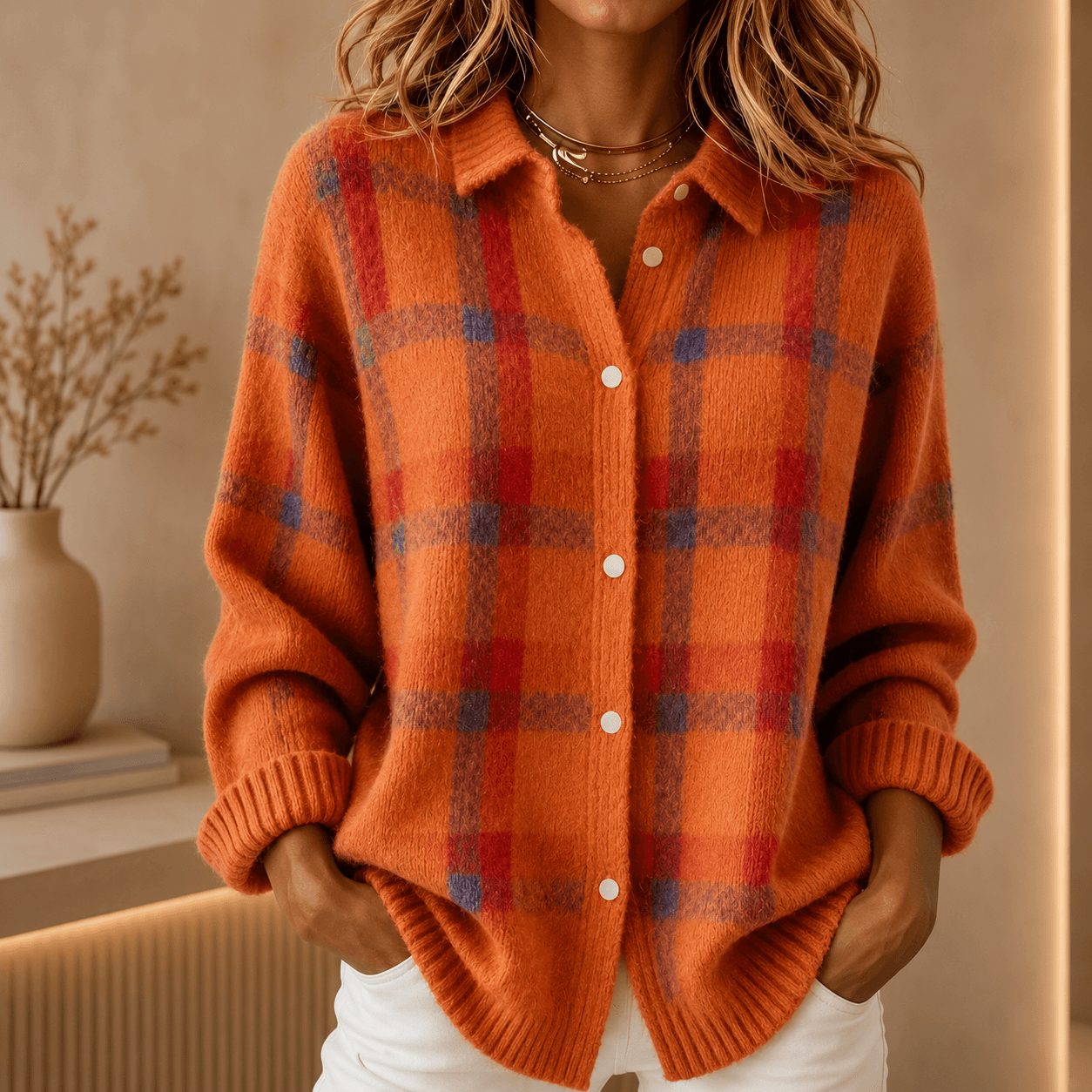 Tesa | Checked Knit Vest