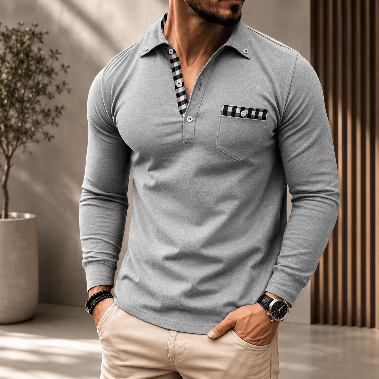 Lotas | Elegant Checked Polo for Men