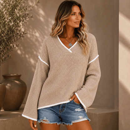 Tindra - Long-Sleeve V-Neck Sweater