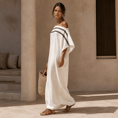 Aveline™ | Off-Shoulder Maxi Dress with Batwing Sleeves
