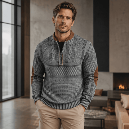Miguel | Knit Sweater with Zip Detail.
