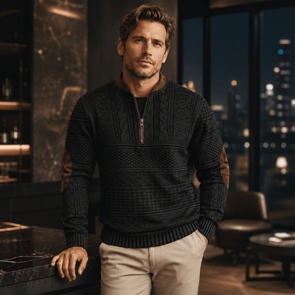 Miguel | Knit Sweater with Zip Detail.