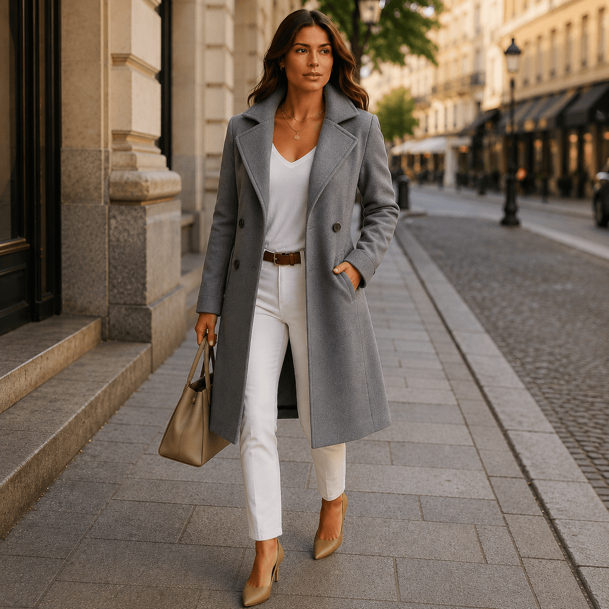 Dfina - Elegant Long Buttoned Coat