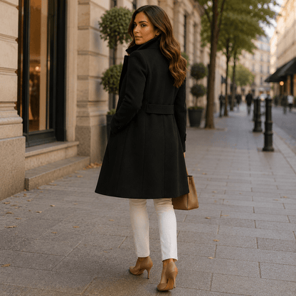 Dfina - Elegant Long Buttoned Coat