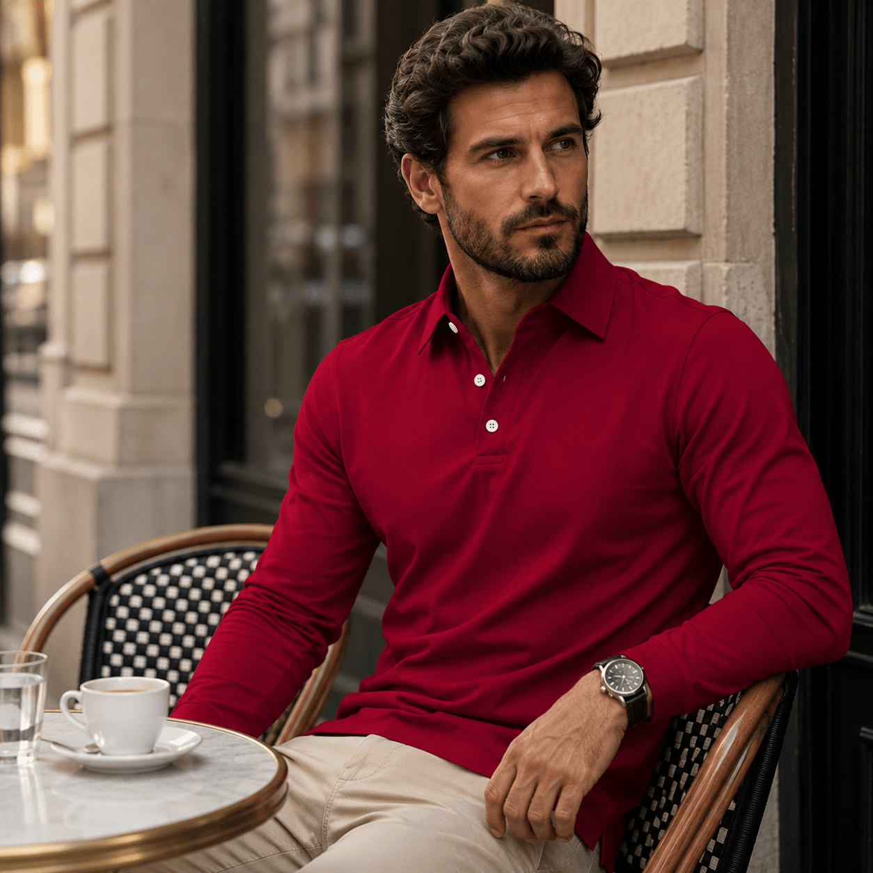 Enne | Luxury Long-Sleeve Polo for Men