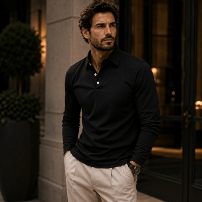 Enne | Luxury Long-Sleeve Polo for Men