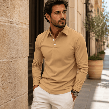 Enne | Luxury Long-Sleeve Polo for Men