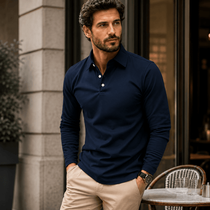 Enne | Luxury Long-Sleeve Polo for Men