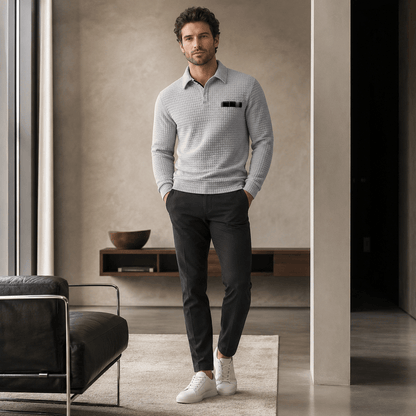 Abini | Textured Jacquard Polo for Men