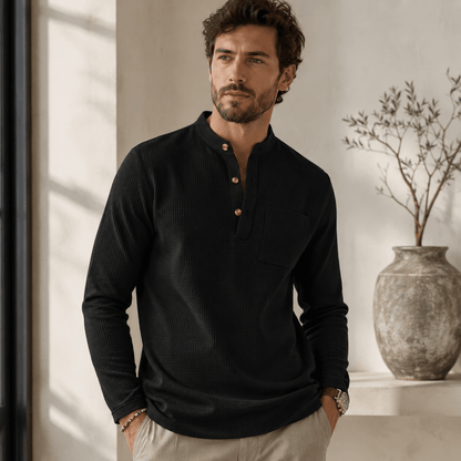 Thogo | Textured High-Collar Shirt for Men