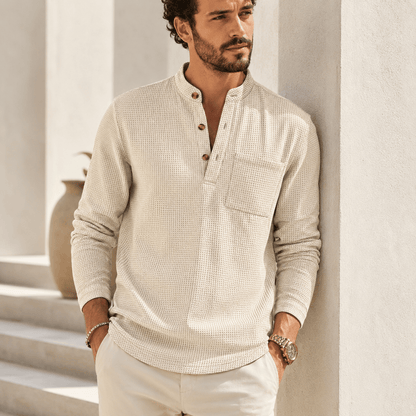 Thogo | Textured High-Collar Shirt for Men