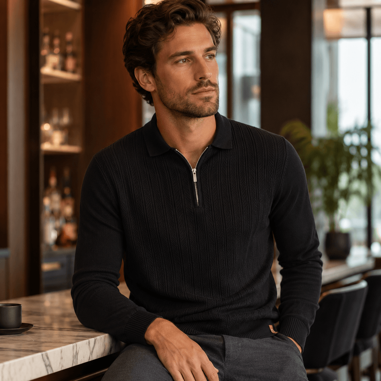 Amiran | Luxury Zip Polo for Men