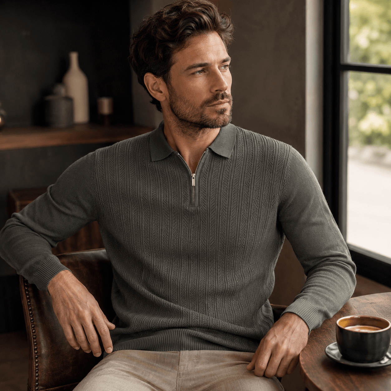 Amiran | Luxury Zip Polo for Men