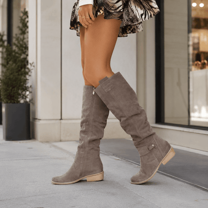 Kimara - High Leather Boots with Siof Zip