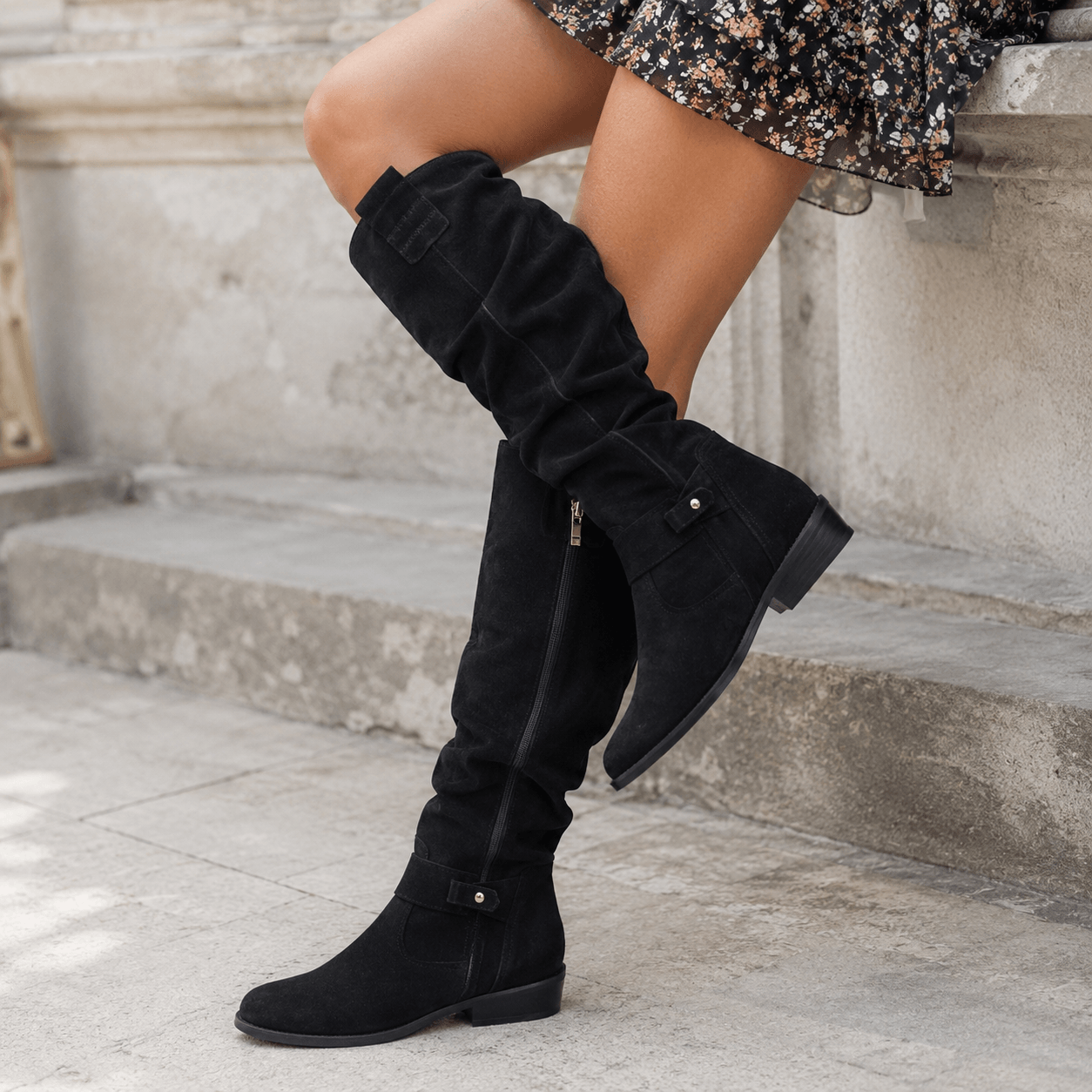 Kimara - High Leather Boots with Siof Zip