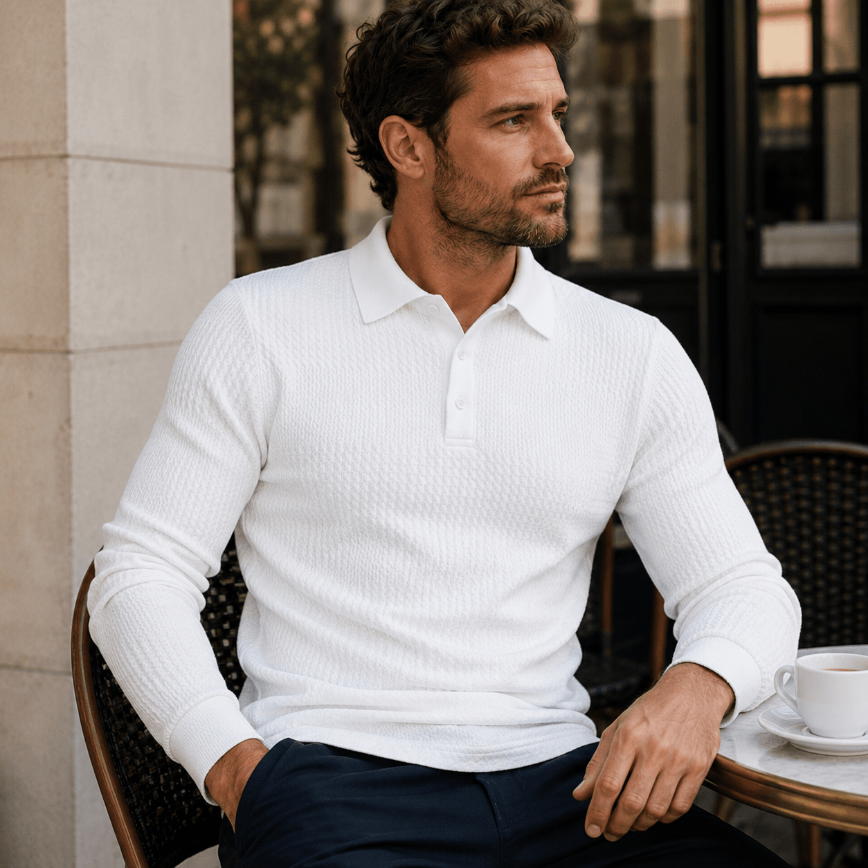 Alisa | Luxury Jacquard Polo with Retro Elegance