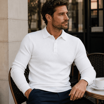 Alisa | Luxury Jacquard Polo with Retro Elegance
