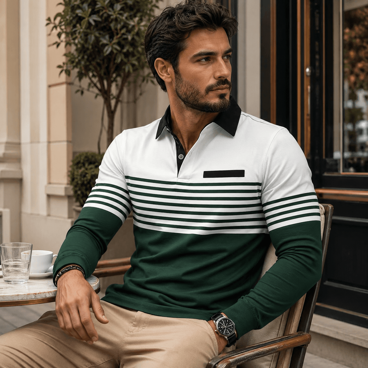 Mialo | Luxury Long-Sleeve Polo for Men