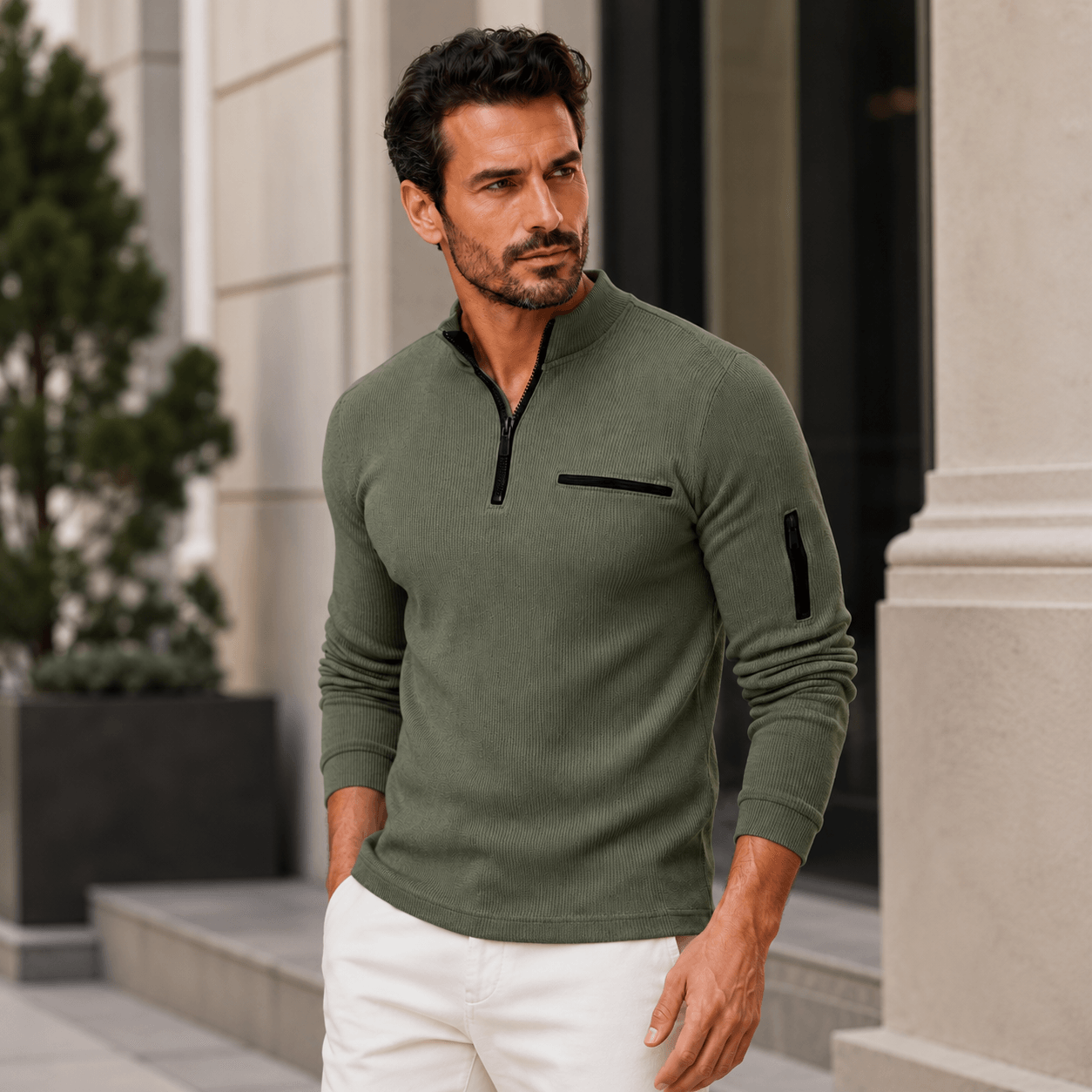 Gusteous | Long-Sleeve Zip Shirt