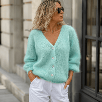 Hozanna - Long-Sleeve Buttoned Knit Sweater