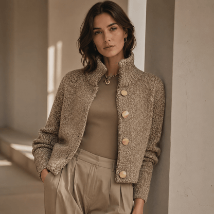 Aurora - Elegant Textured Jacket with Large Buttons
