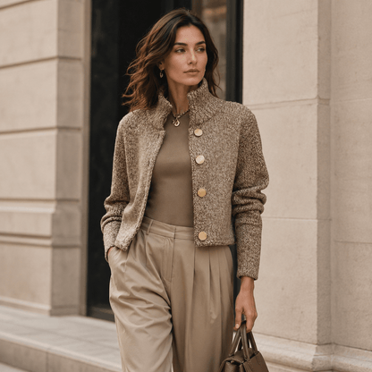 Aurora - Elegant Textured Jacket with Large Buttons
