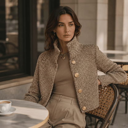 Aurora - Elegant Textured Jacket with Large Buttons