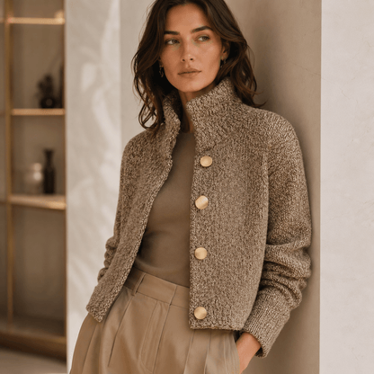 Aurora - Elegant Textured Jacket with Large Buttons