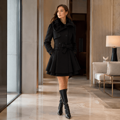 Naia | Tailored Winter Coat with Fur Collar