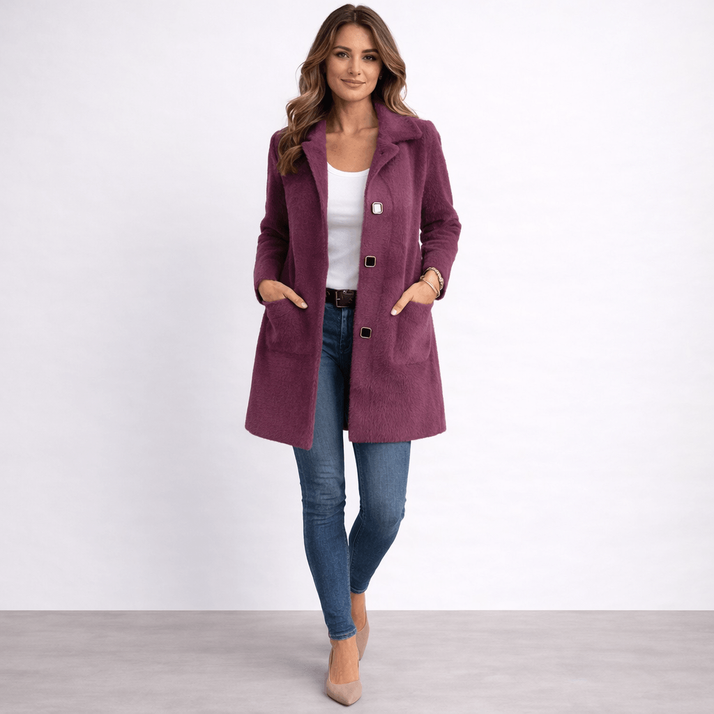 Rionna - Long-Sleeve Coat with Buttons and Pockets