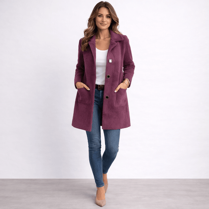 Rionna - Long-Sleeve Coat with Buttons and Pockets