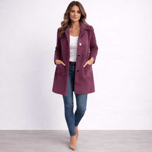 Rionna - Long-Sleeve Coat with Buttons and Pockets
