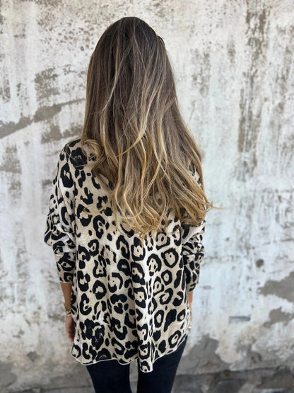 Swantje - Round-Neck Leopard Print Blouse | Buy 1 Get 1 Free