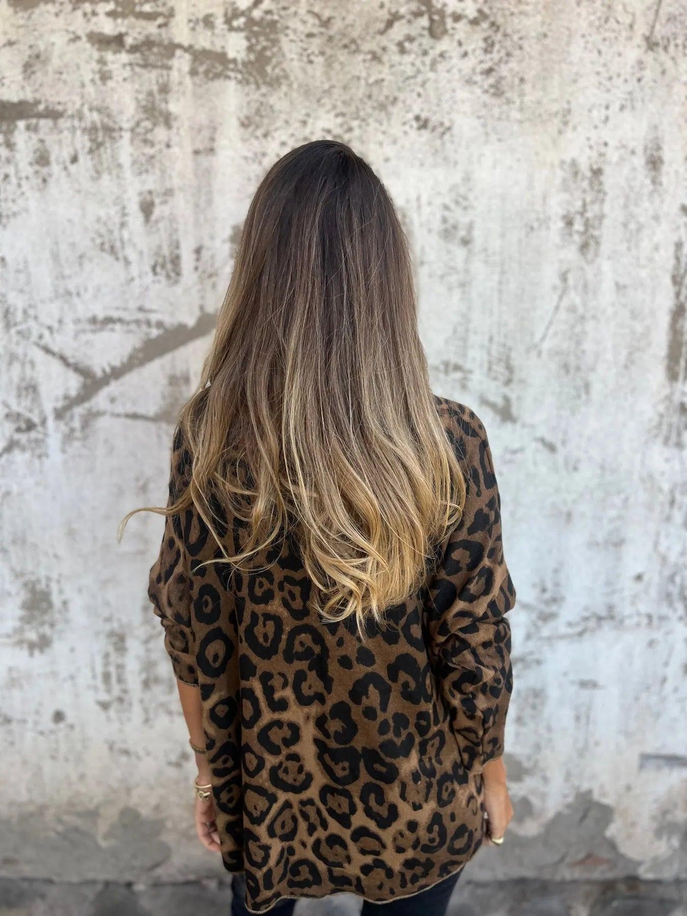 Swantje - Round-Neck Leopard Print Blouse | Buy 1 Get 1 Free