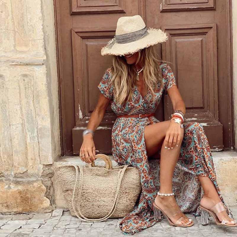 Penelope™ - Printed Boho-Chic Maxi Dress