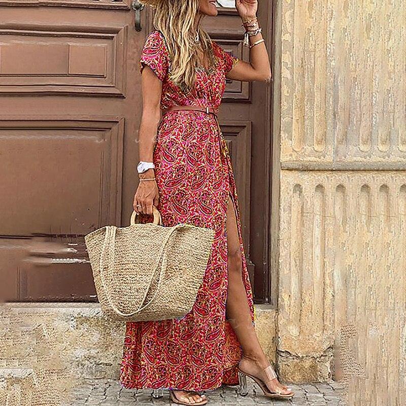 Penelope™ - Printed Boho-Chic Maxi Dress