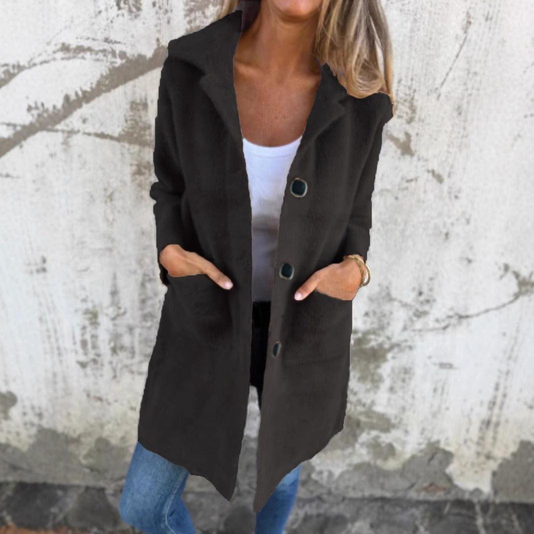 Rionna - Long-Sleeve Coat with Buttons and Pockets