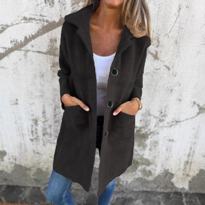 Rionna - Long-Sleeve Coat with Buttons and Pockets