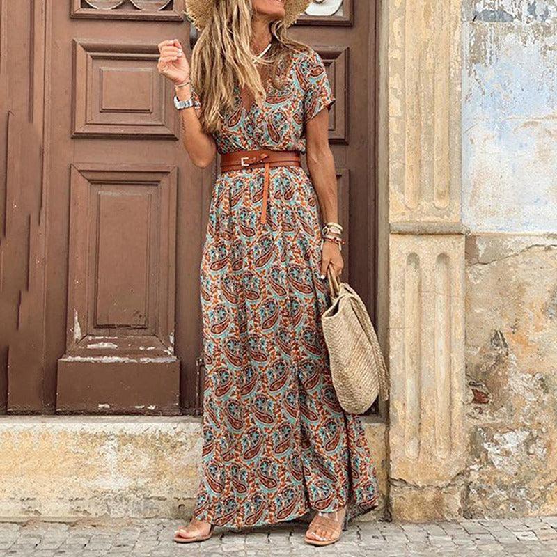 Penelope™ - Printed Boho-Chic Maxi Dress