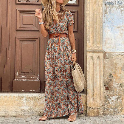 Penelope™ - Printed Boho-Chic Maxi Dress