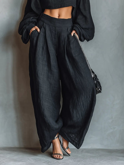 Tess™ | Off-Shoulder Set with Wide-Leg Pants