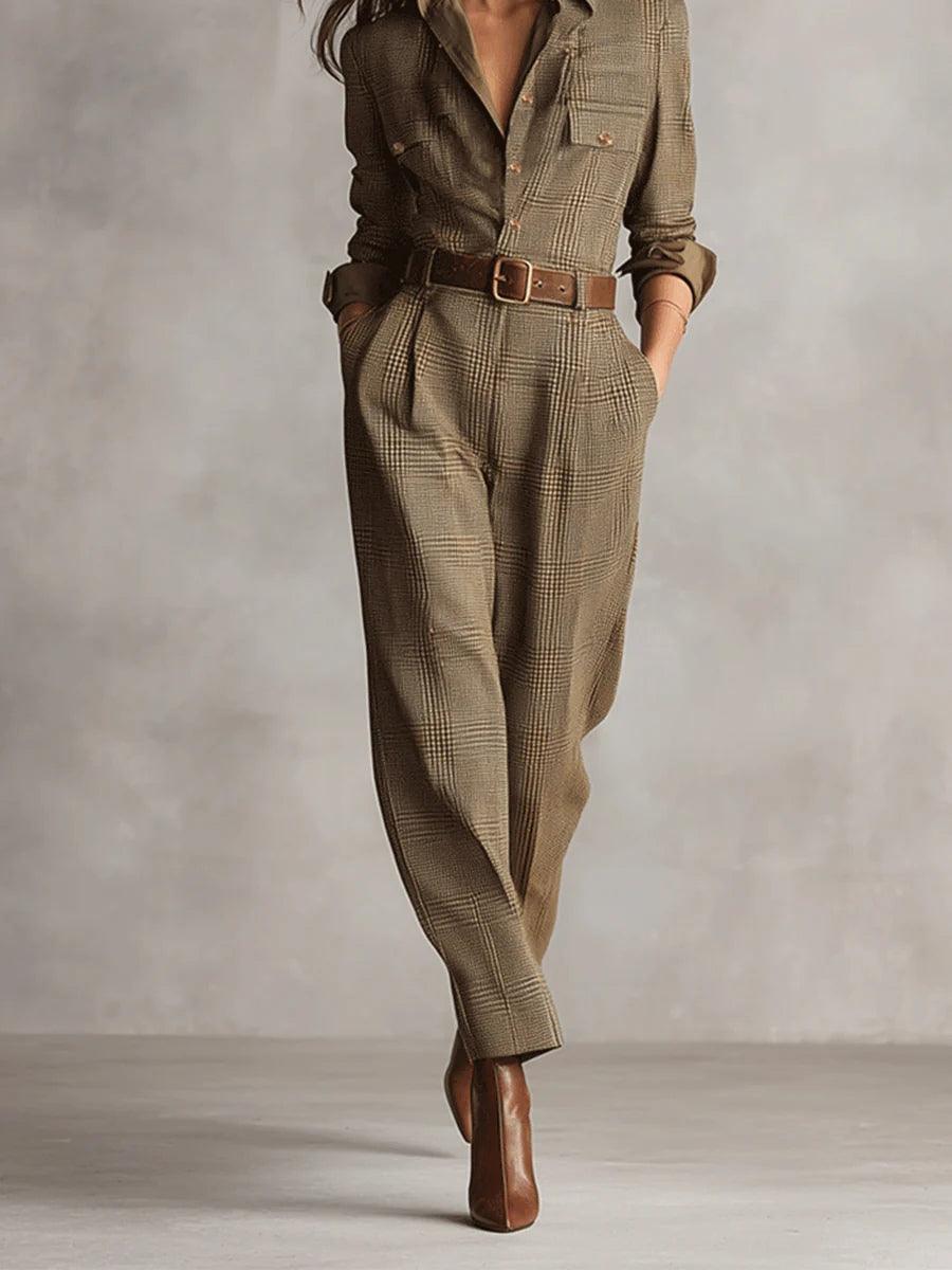 Anna™ | Elegant Checked Jumpsuit