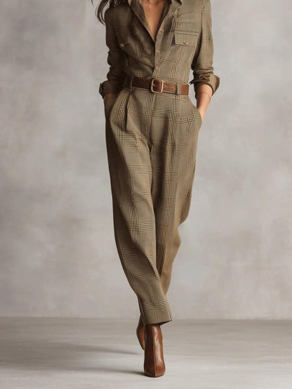 Anna™ | Elegant Checked Jumpsuit