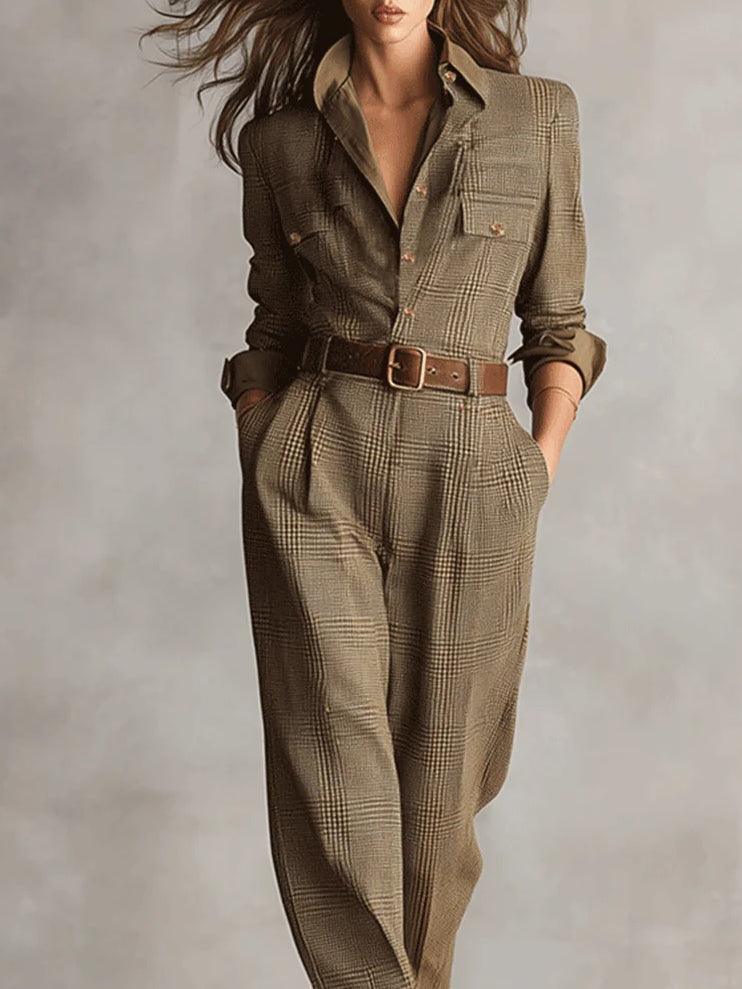 Anna™ | Elegant Checked Jumpsuit
